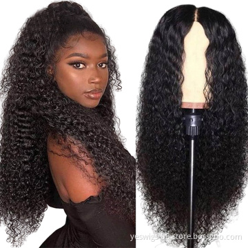 Vendor Wholesale Malaysian Virgin Hair 13x6 Swiss Lace Closure Kinky Curly Human Hair Wigs For Black Women 2021 Trending Style